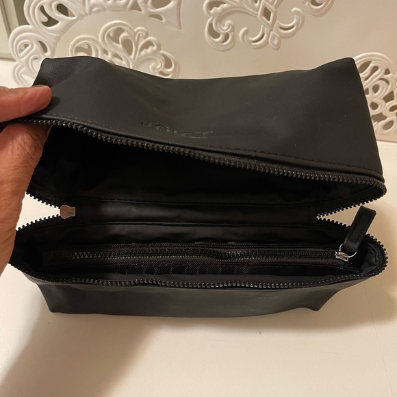 Christian Dior Beauty Cosmetic Makeup Black Dual Pouch Zip Bag Travel - Picture 4 of 13